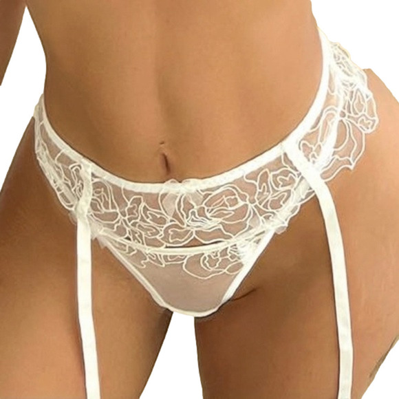 SNOWFLAKE Thong and Garter Set - Picture 1 of 12